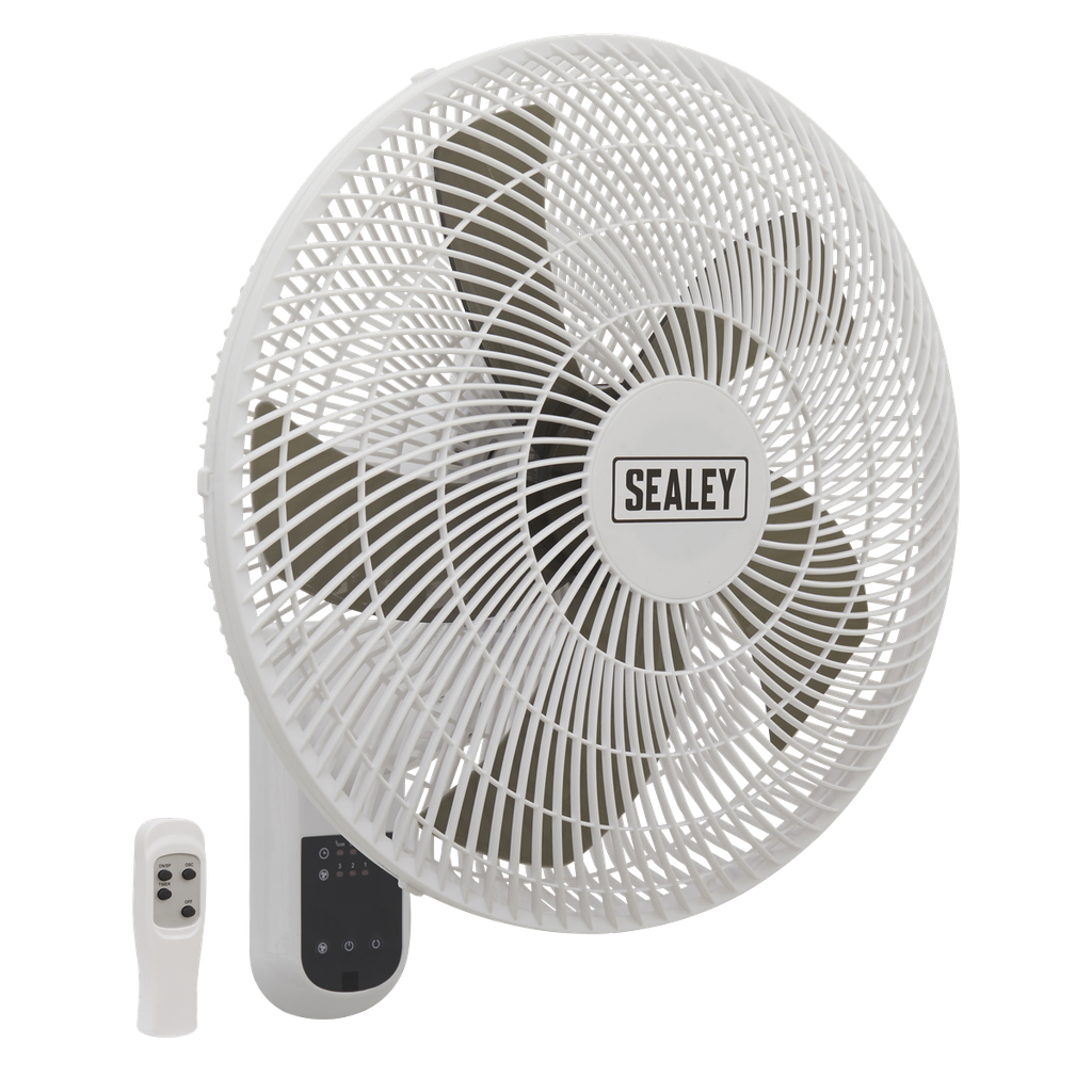 3-Speed Wall Fan with Remote Control 16" 230V