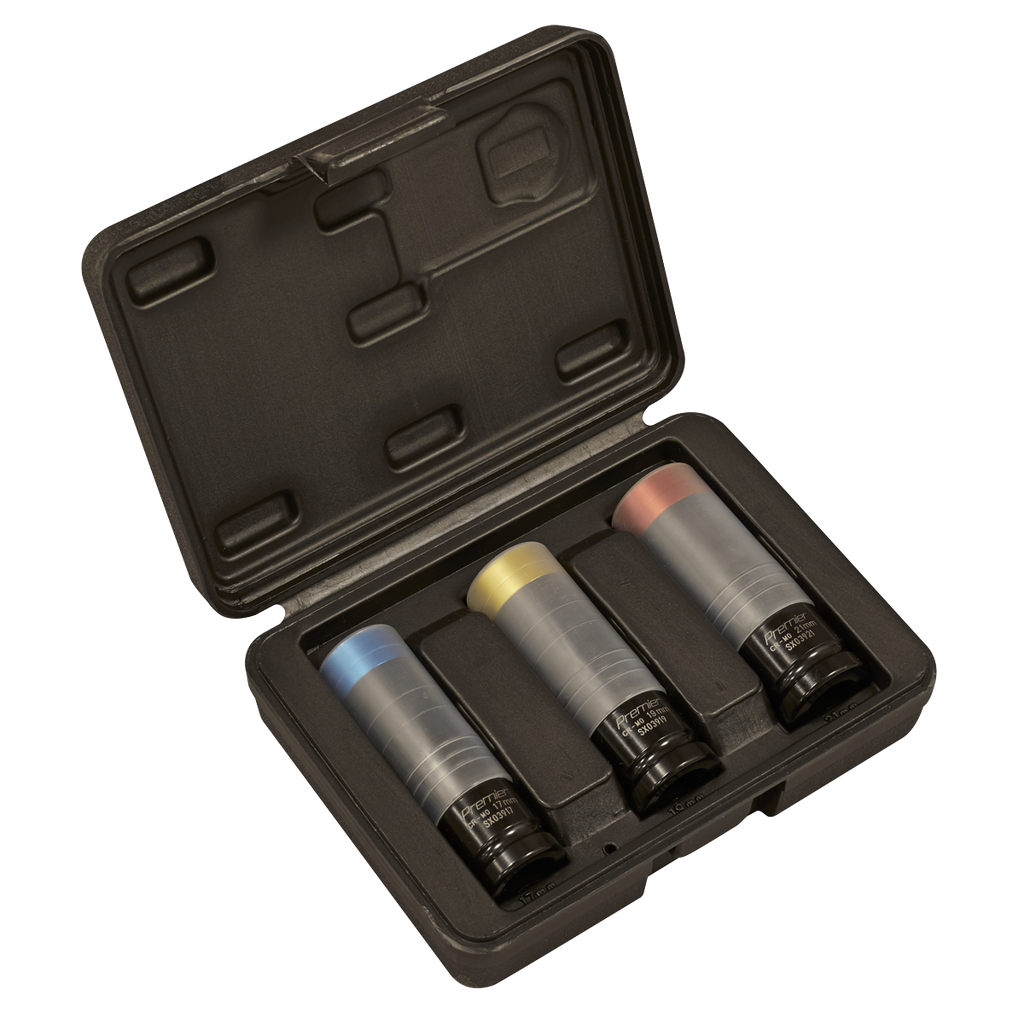 Premier Alloy Wheel Ultra-Power Impact Socket Set 1/2"Sq Drive 3pc