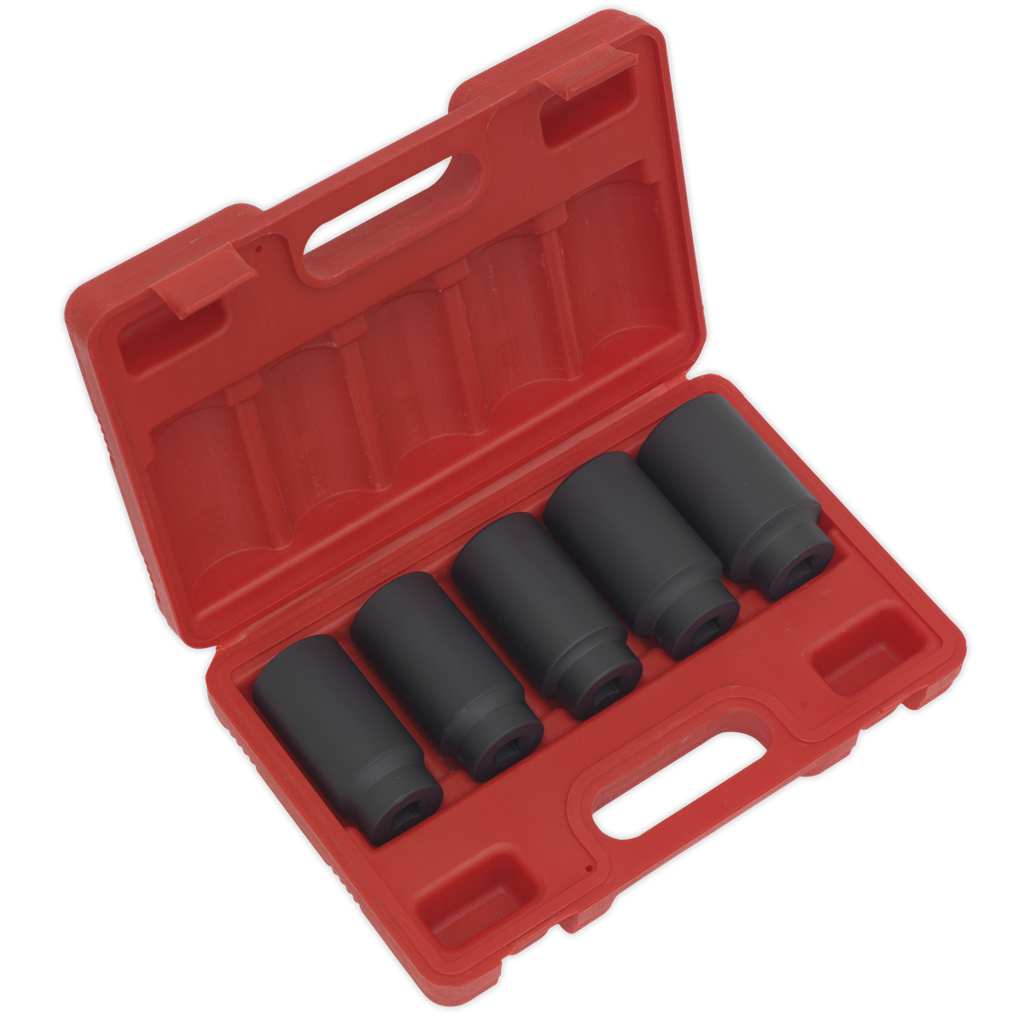Sealey Impact Hub Nut Socket Set 1/2"Sq Drive 5pc