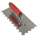 Sealey Stainless Steel Semicircle Tooth Trowel with Rubber Handle & Aluminium Foot 270mm