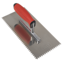 Sealey Stainless Steel 4mm Notched Trowel with Rubber Handle 270mm
