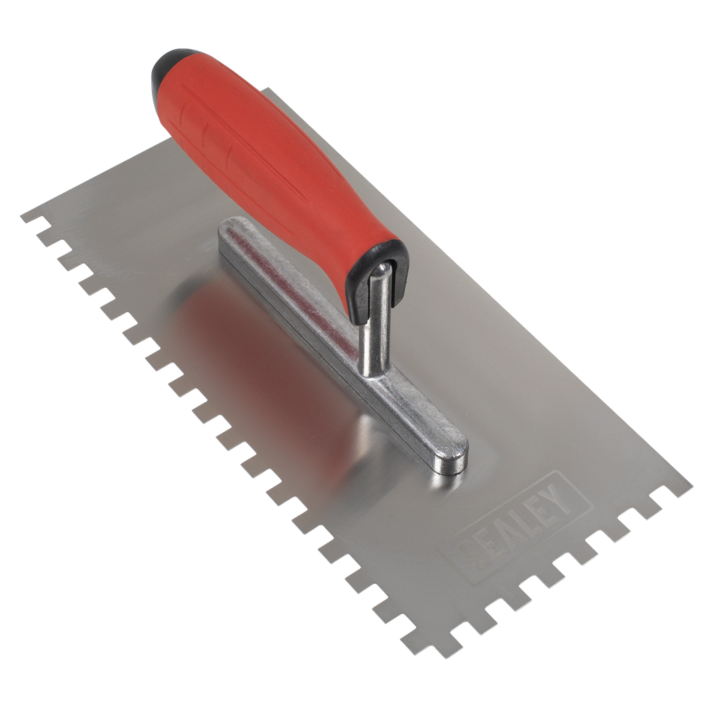 Sealey Stainless Steel 8mm Notched Trowel with Rubber Handle 270mm