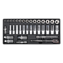 Premier Socket Set with Tool Tray 3/8"Sq Drive 35pc