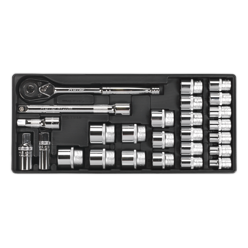 Premier Socket Set with Tool Tray 1/2"Sq Drive 26pc