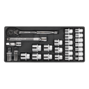 Sealey Premier Socket Set with Tool Tray 1/2"Sq Drive 26pc