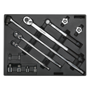 Premier Ratchet, Torque Wrench, Breaker Bar & Socket Adaptor Set with Tool Tray 13pc