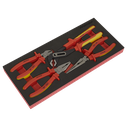 Premier Insulated Pliers Set with Tool Tray 4pc - VDE Approved