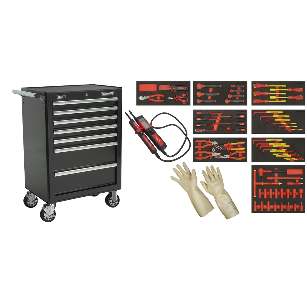 Sealey Insulated Tool Kit with 7 Drawer Rollcab 63pc