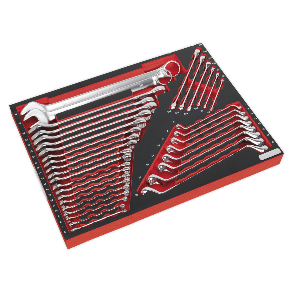 Sealey Premier Platinum Spanner Set with Tool Tray 35pc