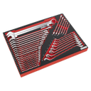 Sealey Premier Platinum Spanner Set with Tool Tray 35pc