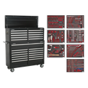 Superline PRO® Tool Chest Combination 23 Drawer with 446pc Tool Kit - Black