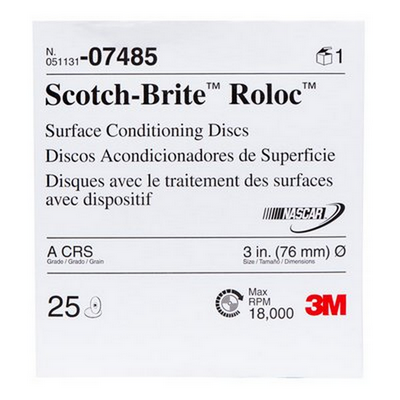 3M 76mm Coarse Scotch Brite Brown Roloc Surface Conditioning Disc (Pkt 25)