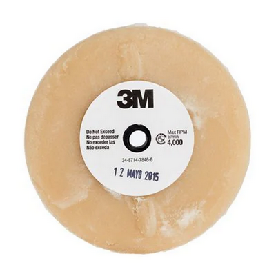 3M 100mm Beige Stripe Off Wheel Inc Mandrel (Each)