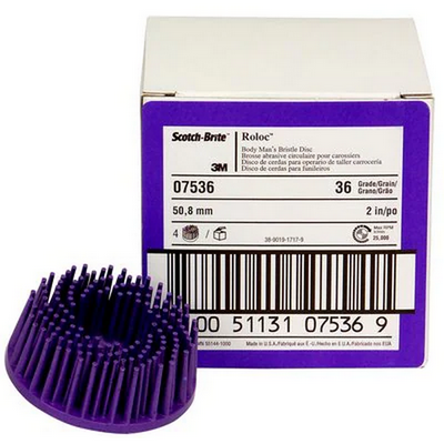 3M 50mm Coarse Roloc Purple Bristle Disc (Pkt 4)