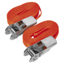 Self-Securing Ratchet Straps 25mm x 4.5m 800kg Breaking Strength - Pair