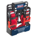 Slide Ratchet Strap Polyester Webbing with S-Hooks 32mm x 3m 1200kg Breaking Strength