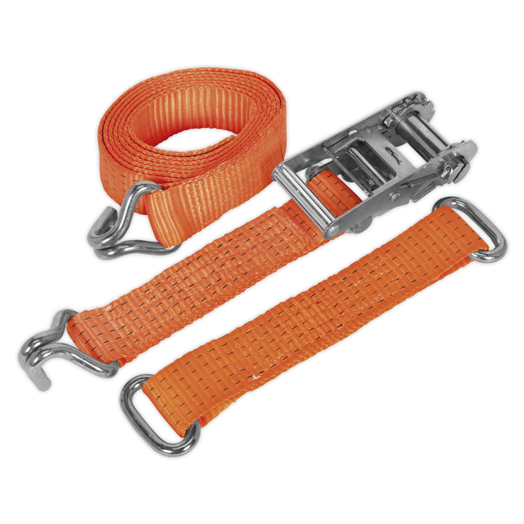 Steel Wheel Car Transporter Ratchet Strap 50mm x 3m 4500kg Breaking Strength