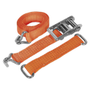 Steel Wheel Car Transporter Ratchet Strap 50mm x 3m 4500kg Breaking Strength