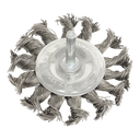 Sealey 75mm Twist Knot Flat Wire Wheel with 6mm Shaft