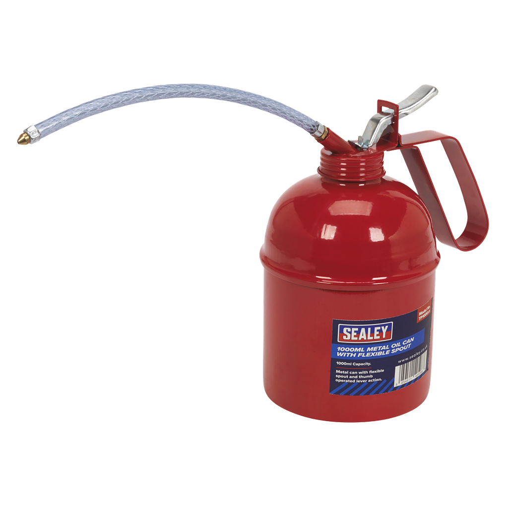 Sealey Metal Oil Can with Flexible Spout 1000ml