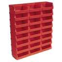 Plastic Storage Bin 105 x 85 x 55mm, Red - Pack of 24