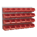 Sealey Bin & Panel Combination 24 Bins - Red