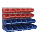 Bin & Panel Combination 24 Bins - Red/Blue