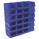 Plastic Storage Bin 105 x 165 x 85mm, Blue - Pack of 24