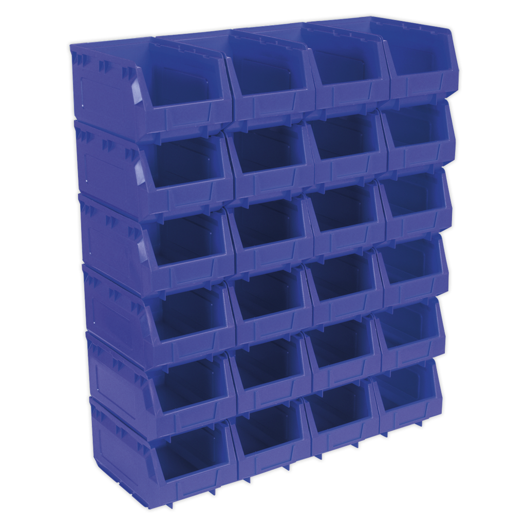 Plastic Storage Bin 150 x 240 x 130mm, Blue - Pack of 24