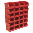 Plastic Storage Bin 150 x 240 x 130mm, Red - Pack of 24