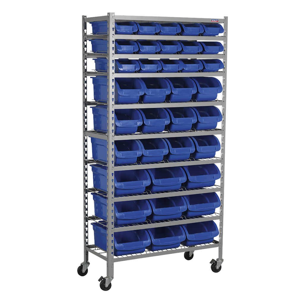 Mobile Bin Storage System with 36 Bins
