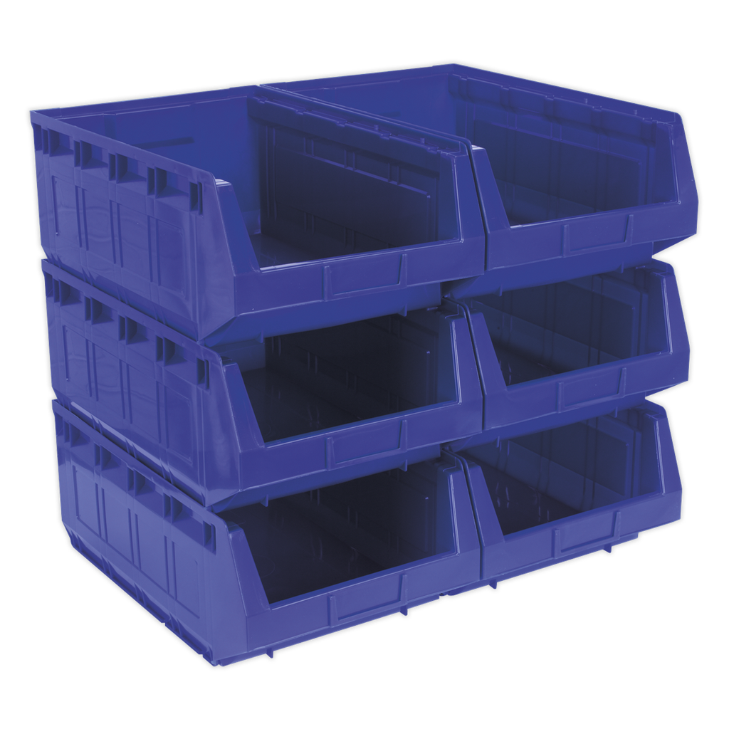 Plastic Storage Bin 310 x 500 x 190mm, Blue - Pack of 6