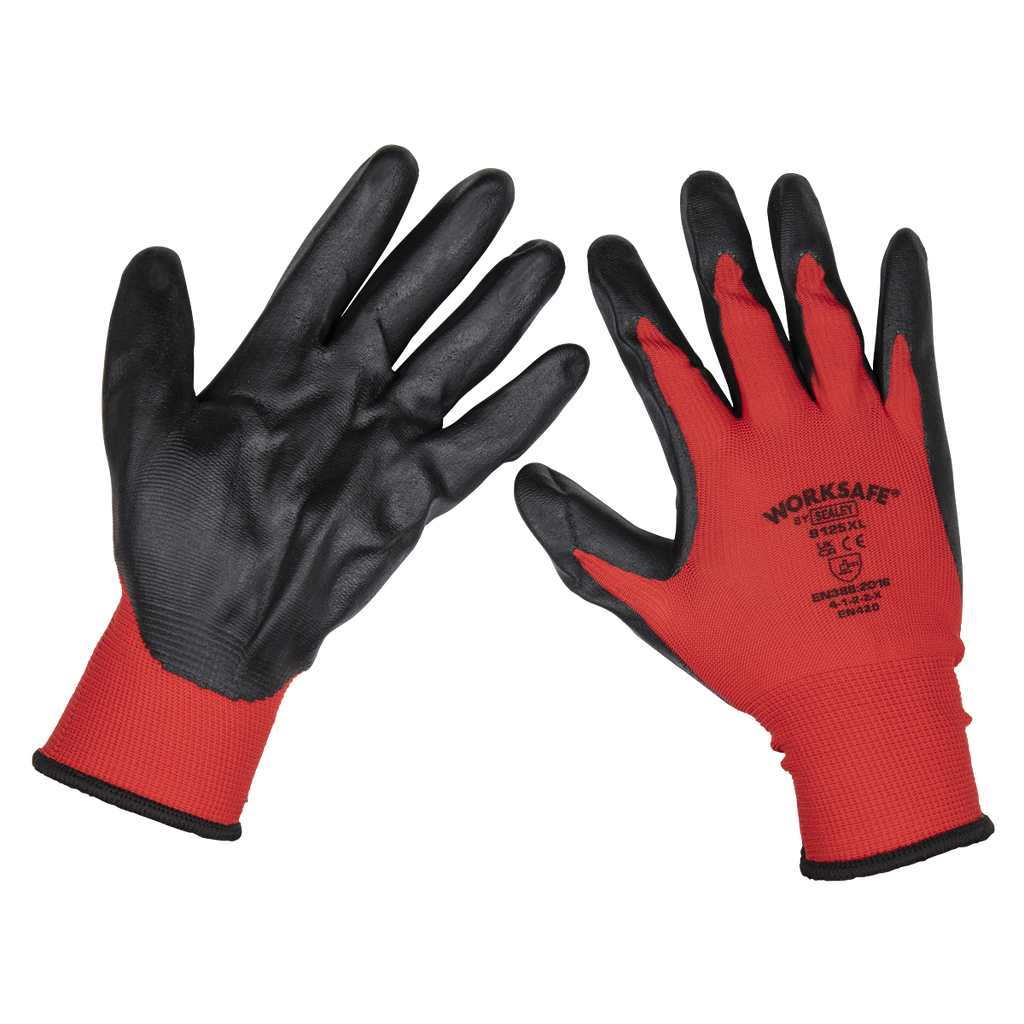 Worksafe® Nitrile Palm Gloves, X-Large - Pack of 6 Pairs