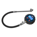 Sealey Digital Tyre Pressure Gauge with Twin Push-On Connector