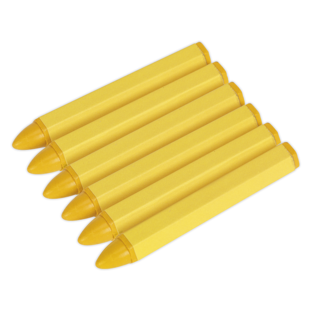 Tyre Marking Crayon, Yellow - Pack of 6