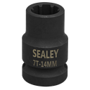 Sealey Brake Caliper Socket 1/2"Sq Drive 14mm 7-Point