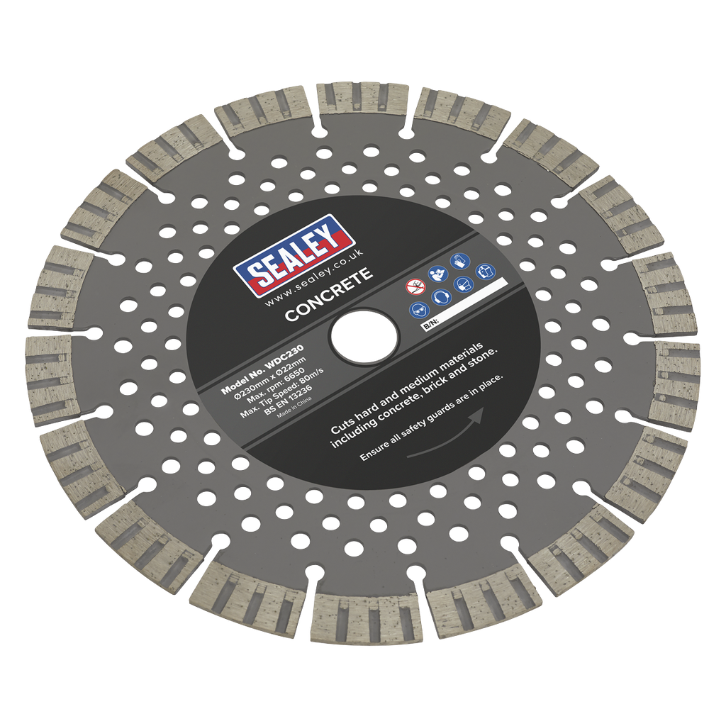 Sealey Dry Use Diamond Blade for Concrete Cutting 230mm