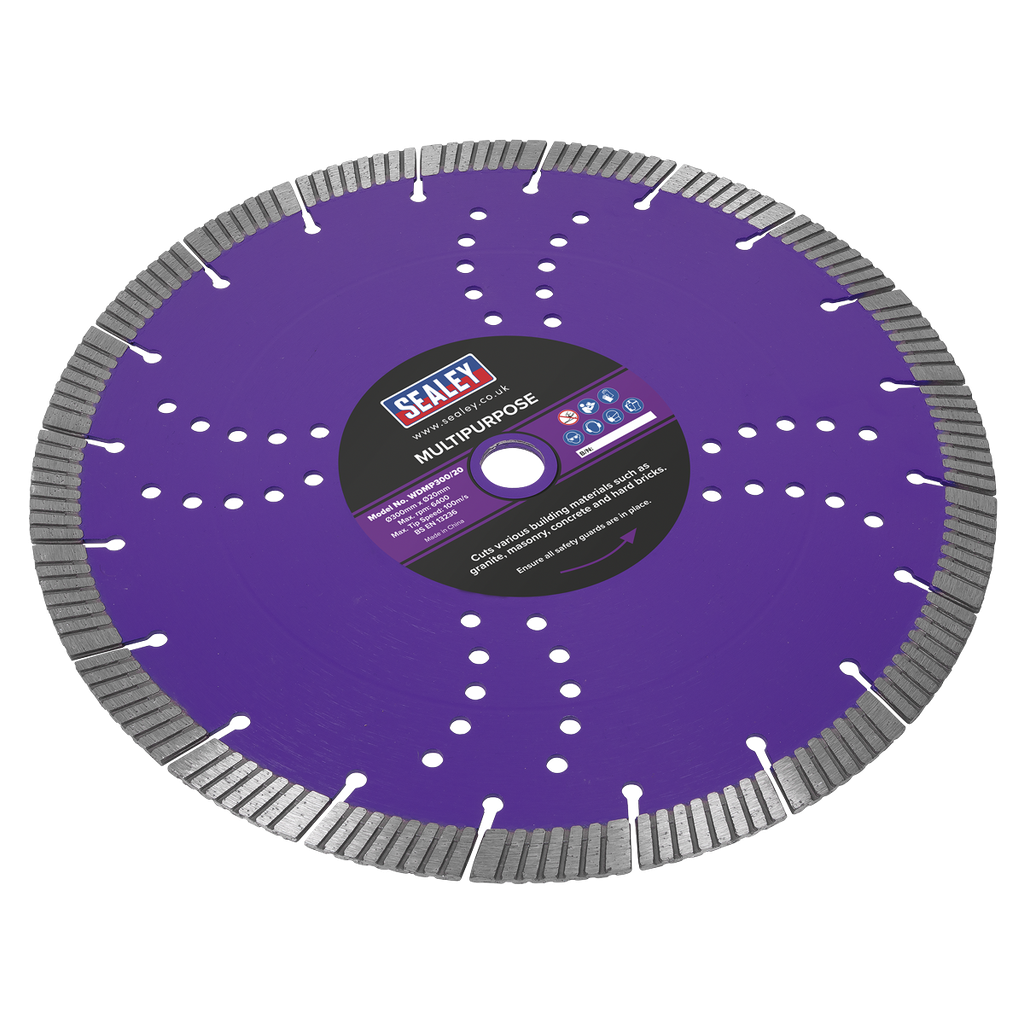 Sealey Dry/Wet Use Multipurpose Cutting Diamond Blade 300mm