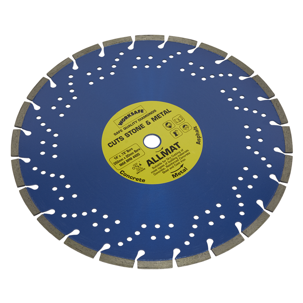 Sealey Worksafe® Platinum Allmat Diamond Blade 350 x 20mm