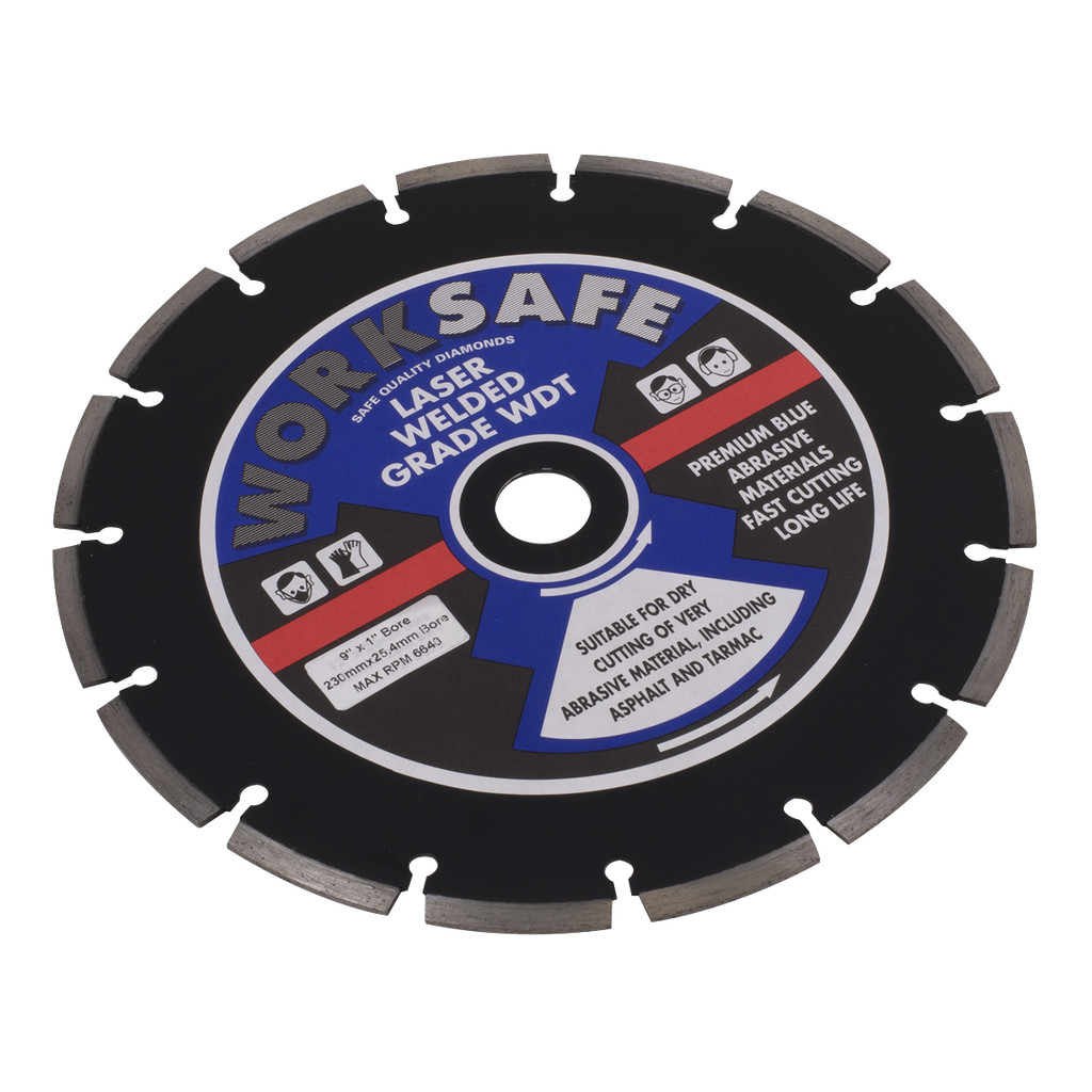 Sealey Worksafe® Asphalt/Tarmac Diamond Blade 230 x 22mm
