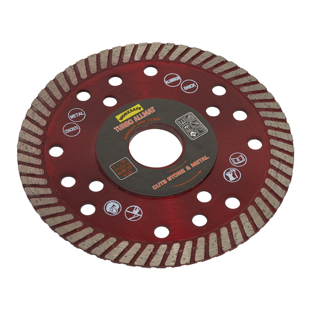 Sealey Worksafe® Turbo Allmat Diamond Blade 115 x 22mm