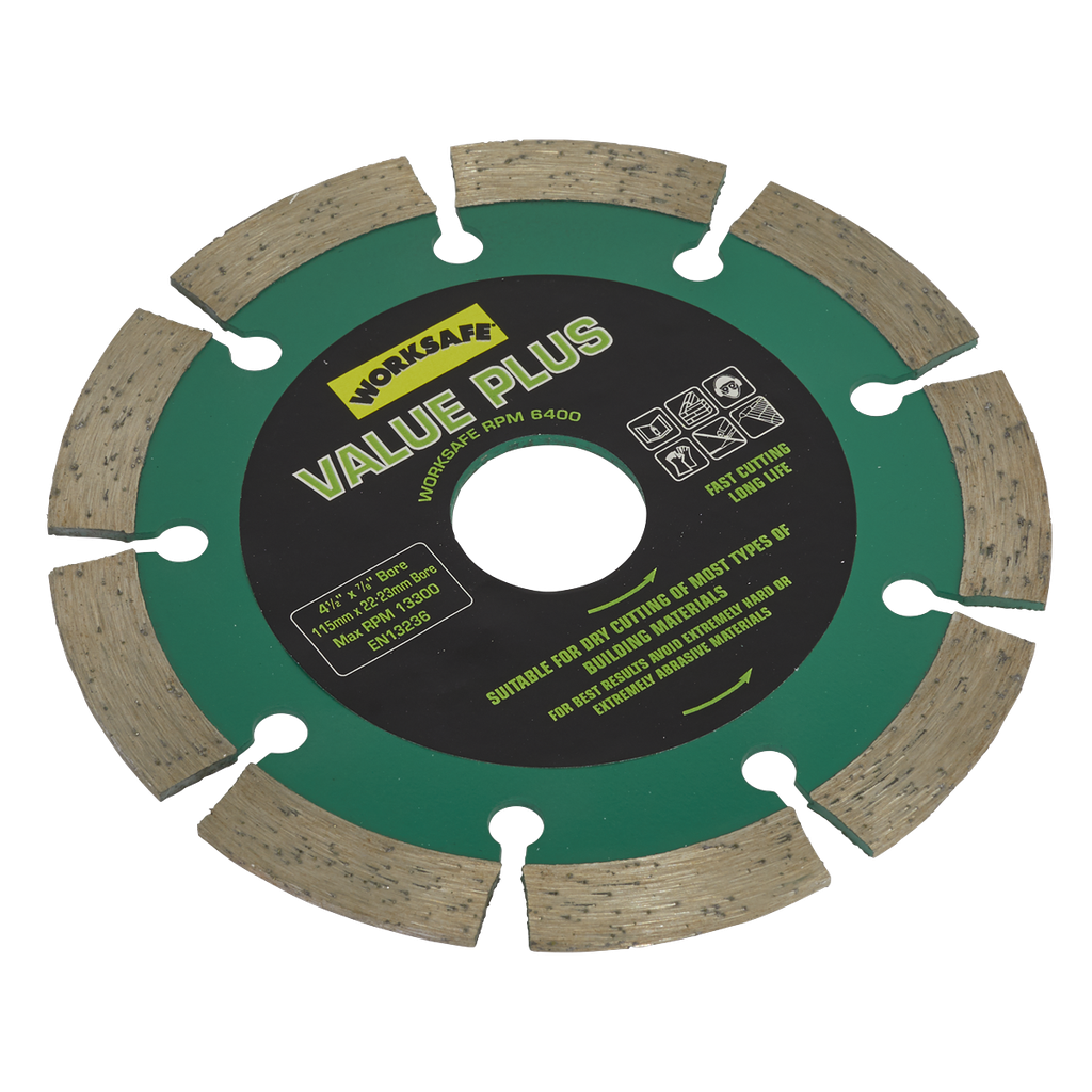 Sealey Worksafe® Value Plus Diamond Blade 115 x 22mm