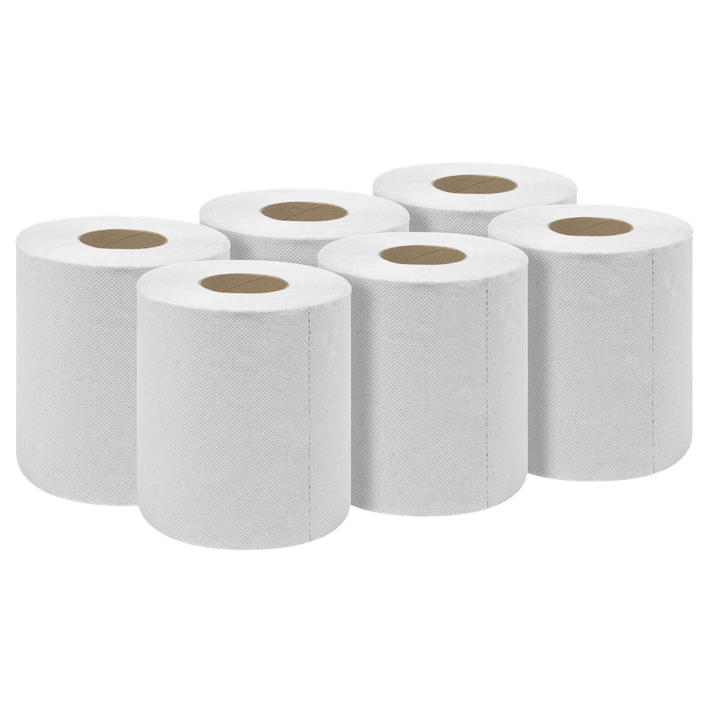 Sealey 2-Ply Embossed White Paper Roll 60m - Pack of 6