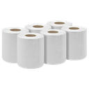 Sealey 2-Ply Embossed White Paper Roll 60m - Pack of 6