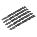 Sealey Jigsaw Blade Soft for Wood & Plastics 75mm 9tpi - Pack of 5