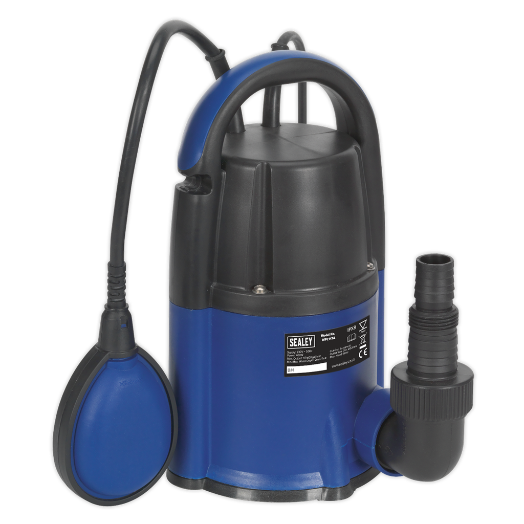 Sealey Submersible Water Pump Automatic Low Level 2mm 117L/min 230V