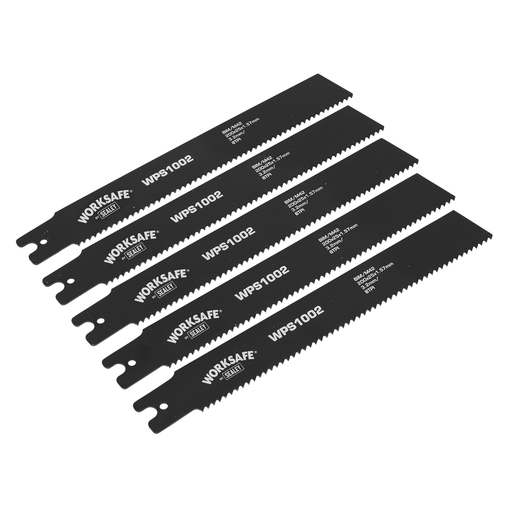 Sealey Worksafe® Pipe Saw Blade 200 x 25 x 1.7mm 8tpi - Pack of 