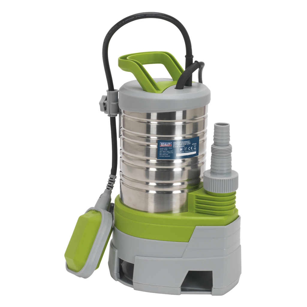 Sealey Submersible Stainless Water Pump Automatic Dirty Water 225L/min 230V