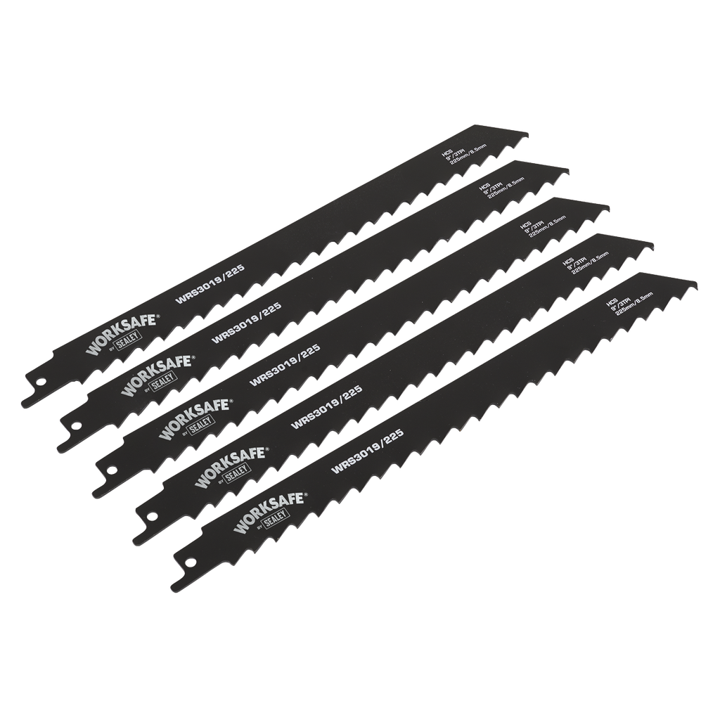 Sealey Reciprocating Saw Blade for Wood 225mm 3tpi - Pack of 5
