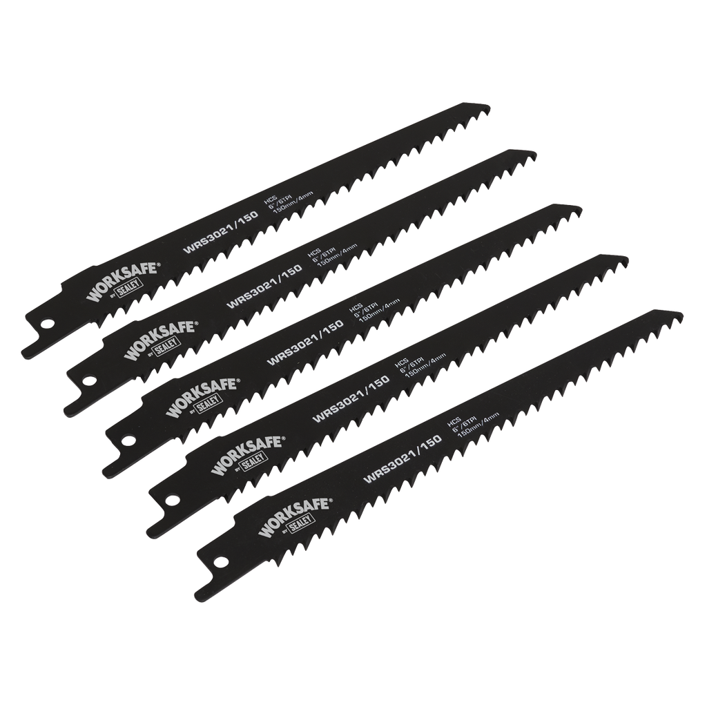 Sealey Reciprocating Saw Blade 150mm 6tpi - Pack of 5